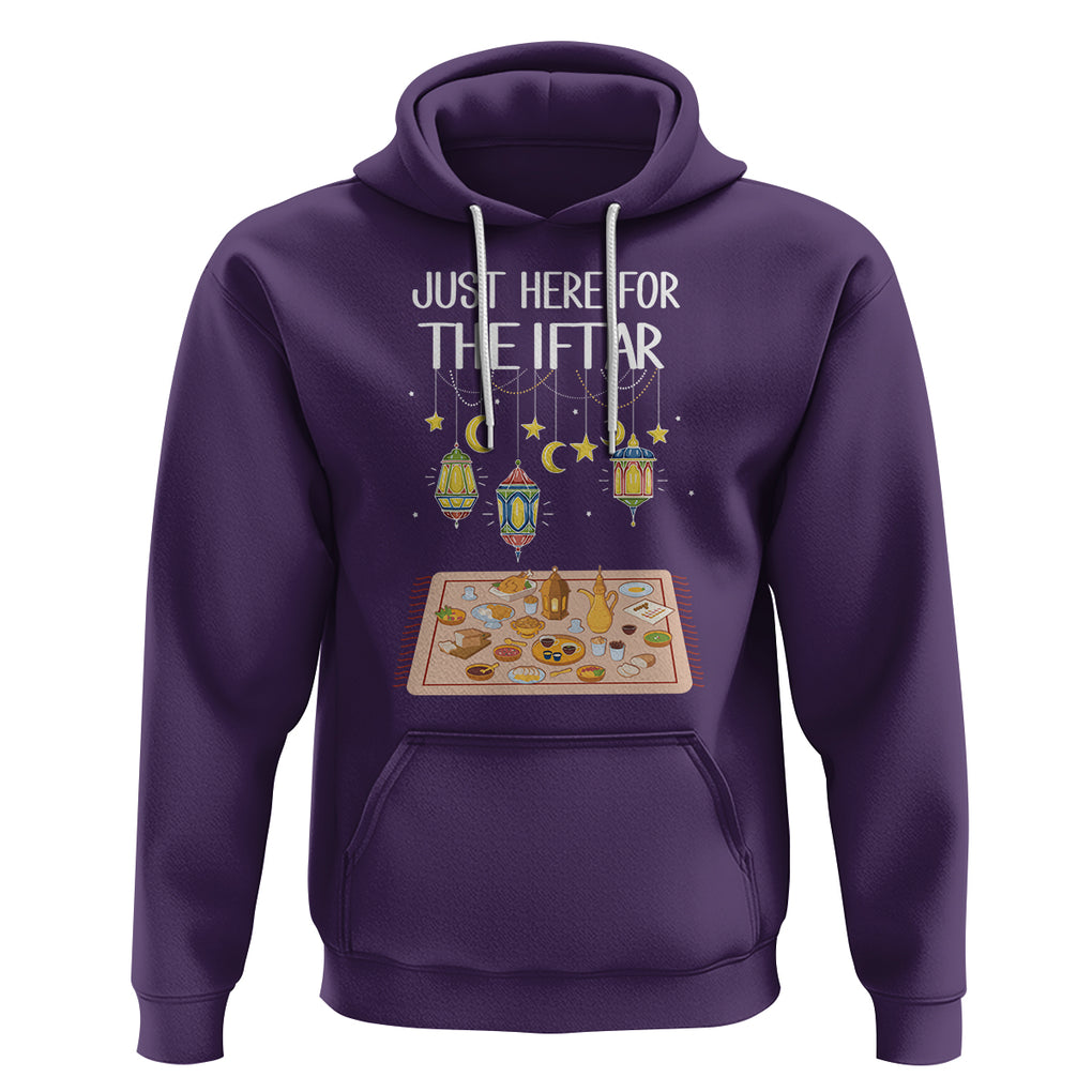 Ramadan Hoodie Just Here For The Iftar Islam Islamic TS09 Purple Printyourwear