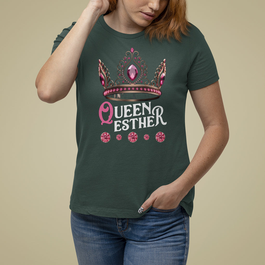 Purim Holiday T Shirt For Women Queen Esther Jewish Israel Feast TS09 Dark Forest Green Printyourwear