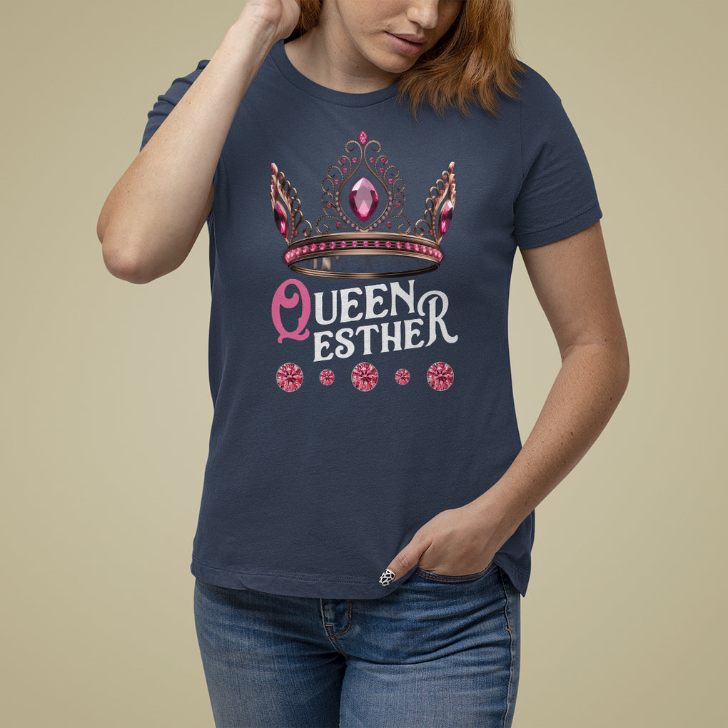Purim Holiday T Shirt For Women Queen Esther Jewish Israel Feast TS09 Navy Printyourwear