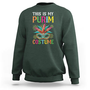 This Is My Purim Costume Jewish Israel Feast Sweatshirt TS09 Dark Forest Green Printyourwear