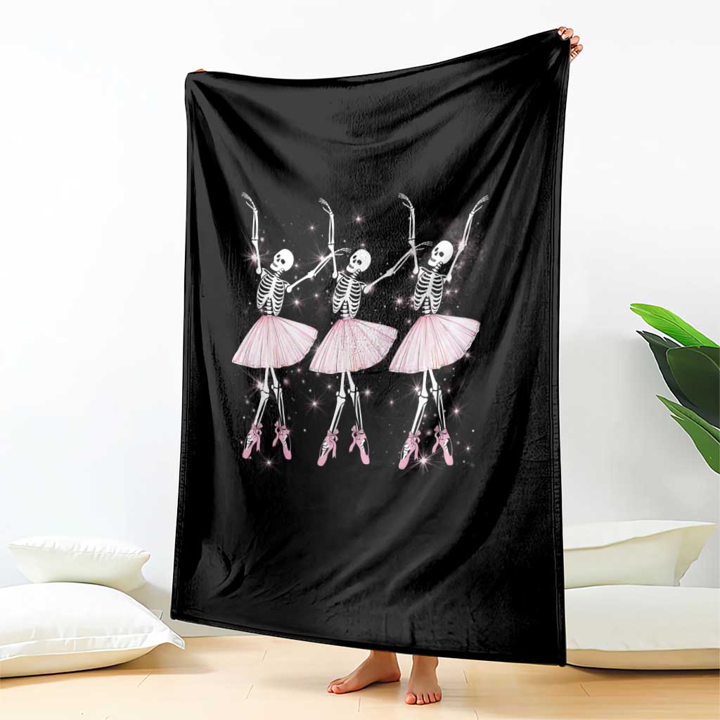 Funny Halloween Skeleton Ballet Dancing Ballerina Throw Blanket TS09 Print Your Wear