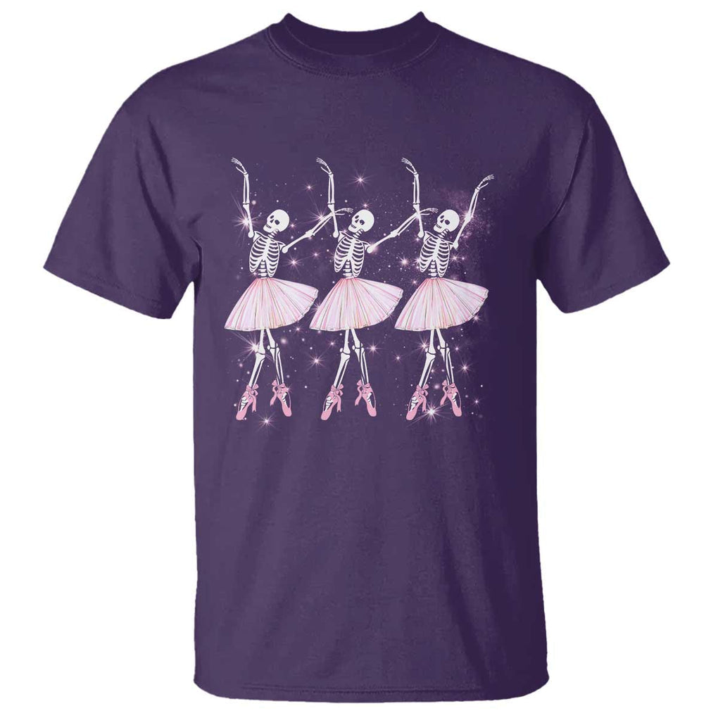 Funny Halloween Skeleton Ballet Dancing Ballerina T Shirt TS09 Purple Print Your Wear