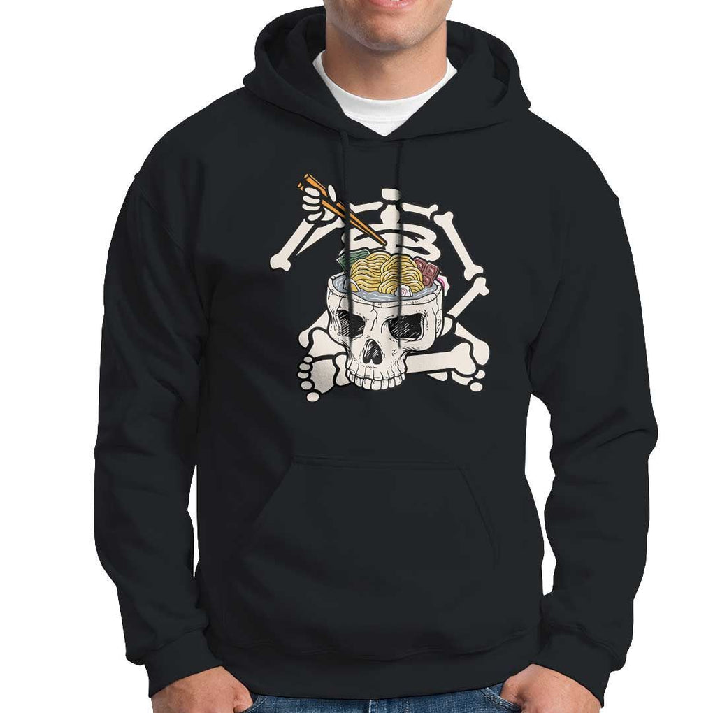 Food Lover Hoodie Skeleton Eating Ramen Japanese Noodle TS09 Black Print Your Wear