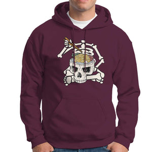 Food Lover Hoodie Skeleton Eating Ramen Japanese Noodle TS09 Maroon Print Your Wear