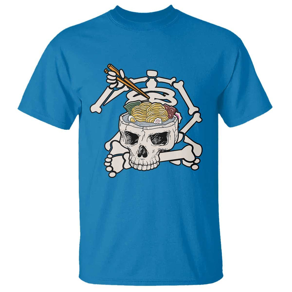 Food Lover T Shirt Skeleton Eating Ramen Japanese Noodle TS09 Sapphire Print Your Wear