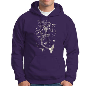 Halloween Mermaid Hoodie Mermaid Skeleton Spooky Season In Ocean TS09 Purple Print Your Wear