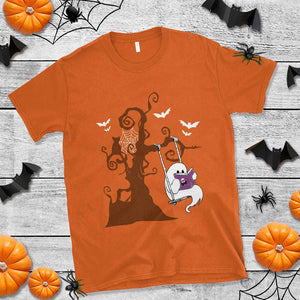Halloween Bookaholic T Shirt Cute Ghost Swing Reading Book TS09 Orange Print Your Wear