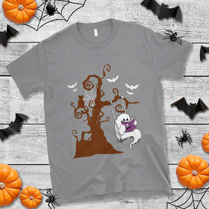 Halloween Bookaholic T Shirt Cute Ghost Swing Reading Book TS09 Sport Gray Print Your Wear
