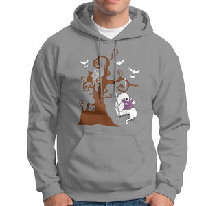 Halloween Bookaholic Hoodie Cute Ghost Swing Reading Book TS09 Sport Gray Print Your Wear