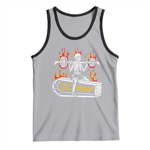 Halloween Gymer Tank Top Make It Happen Skeleton Deadlift Fitness Gym TS09 Athletic Heather Black Print Your Wear