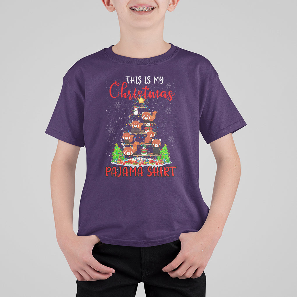 Red Panda Xmas Tree This Is My Christmas Pajama T Shirt For Kid TS09 Purple Printyourwear