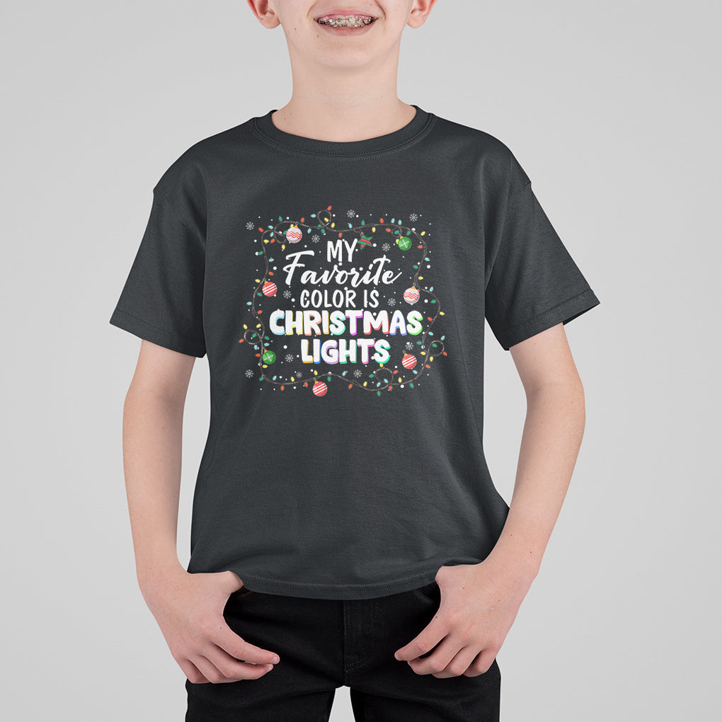 My Favorite Color Is Christmas Lights Colorful Xmas T Shirt For Kid TS09 Black Printyourwear