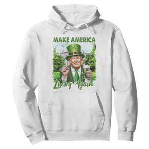 Funny Trump St. Patrick's Day Hoodie Make America Lucky Again TS09 White Print Your Wear