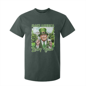 Funny Trump St. Patrick's Day T Shirt For Kid Make America Lucky Again TS09 Dark Forest Green Print Your Wear