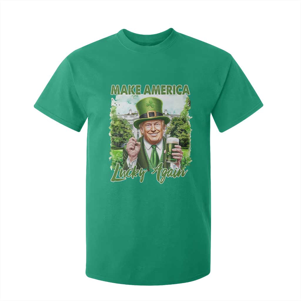 Funny Trump St. Patrick's Day T Shirt For Kid Make America Lucky Again TS09 Irish Green Print Your Wear