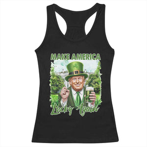 Funny Trump St. Patrick's Day Racerback Tank Top Make America Lucky Again TS09 Black Print Your Wear