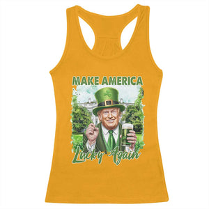 Funny Trump St. Patrick's Day Racerback Tank Top Make America Lucky Again TS09 Gold Print Your Wear
