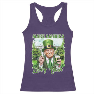 Funny Trump St. Patrick's Day Racerback Tank Top Make America Lucky Again TS09 Purple Print Your Wear