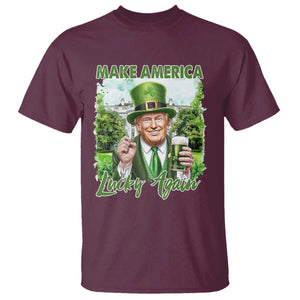 Funny Trump St. Patrick's Day T Shirt Make America Lucky Again TS09 Maroon Print Your Wear