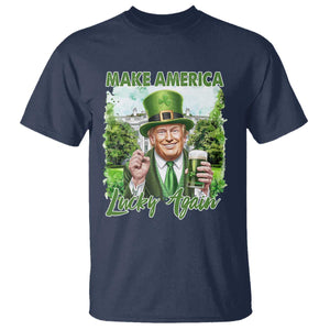 Funny Trump St. Patrick's Day T Shirt Make America Lucky Again TS09 Navy Print Your Wear