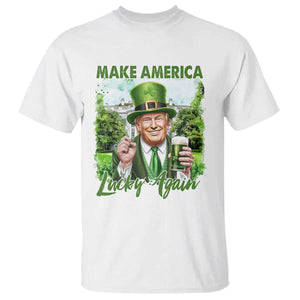 Funny Trump St. Patrick's Day T Shirt Make America Lucky Again TS09 White Print Your Wear