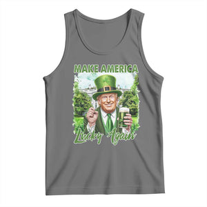Funny Trump St. Patrick's Day Tank Top Make America Lucky Again TS09 Black Heather Print Your Wear