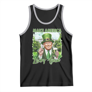 Funny Trump St. Patrick's Day Tank Top Make America Lucky Again TS09 Black Athletic Heather Print Your Wear