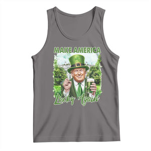 Funny Trump St. Patrick's Day Tank Top Make America Lucky Again TS09 Deep Heather Print Your Wear