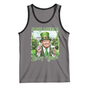 Funny Trump St. Patrick's Day Tank Top Make America Lucky Again TS09 Deep Heather Black Print Your Wear