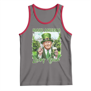 Funny Trump St. Patrick's Day Tank Top Make America Lucky Again TS09 Deep Heather Red Print Your Wear