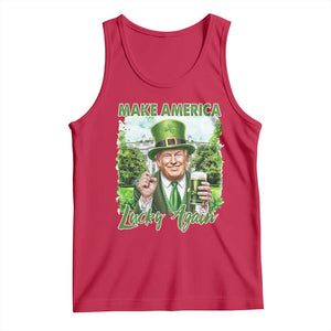 Funny Trump St. Patrick's Day Tank Top Make America Lucky Again TS09 Red Print Your Wear