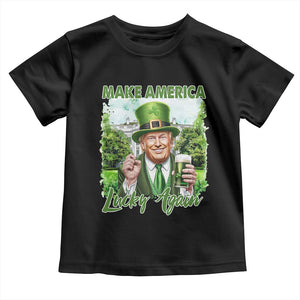 Funny Trump St. Patrick's Day Toddler T Shirt Make America Lucky Again TS09 Black Print Your Wear