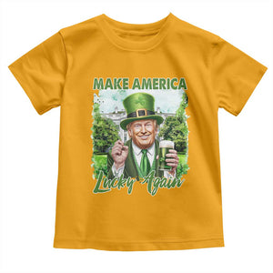 Funny Trump St. Patrick's Day Toddler T Shirt Make America Lucky Again TS09 Gold Print Your Wear