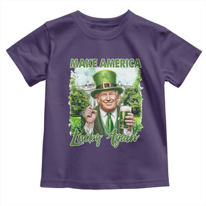 Funny Trump St. Patrick's Day Toddler T Shirt Make America Lucky Again TS09 Purple Print Your Wear