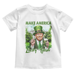 Funny Trump St. Patrick's Day Toddler T Shirt Make America Lucky Again TS09 White Print Your Wear