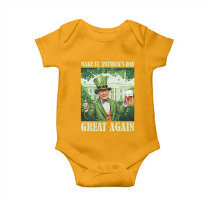 Funny Trump Make St. Patrick's Great Again Baby Onesie Shamrock Daddy's Home TS09 Gold Print Your Wear