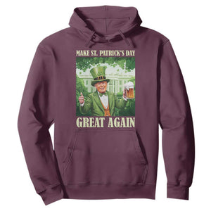 Funny Trump Make St. Patrick's Great Again Hoodie Shamrock Daddy's Home TS09 Maroon Print Your Wear