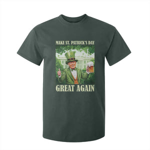 Funny Trump Make St. Patrick's Great Again T Shirt For Kid Shamrock Daddy's Home TS09 Dark Forest Green Print Your Wear