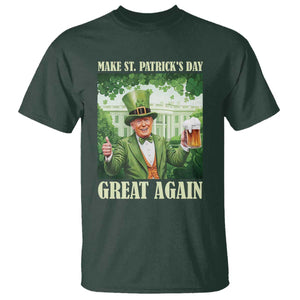 Funny Trump Make St. Patrick's Great Again T Shirt Shamrock Daddy's Home TS09 Dark Forest Green Print Your Wear