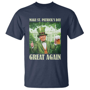 Funny Trump Make St. Patrick's Great Again T Shirt Shamrock Daddy's Home TS09 Navy Print Your Wear