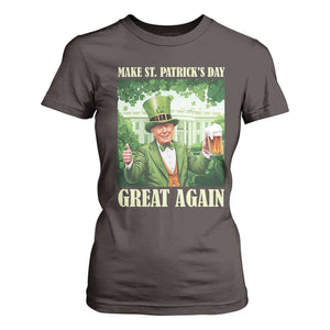 Funny Trump Make St. Patrick's Great Again T Shirt For Women Shamrock Daddy's Home TS09 Dark Chocolate Print Your Wear