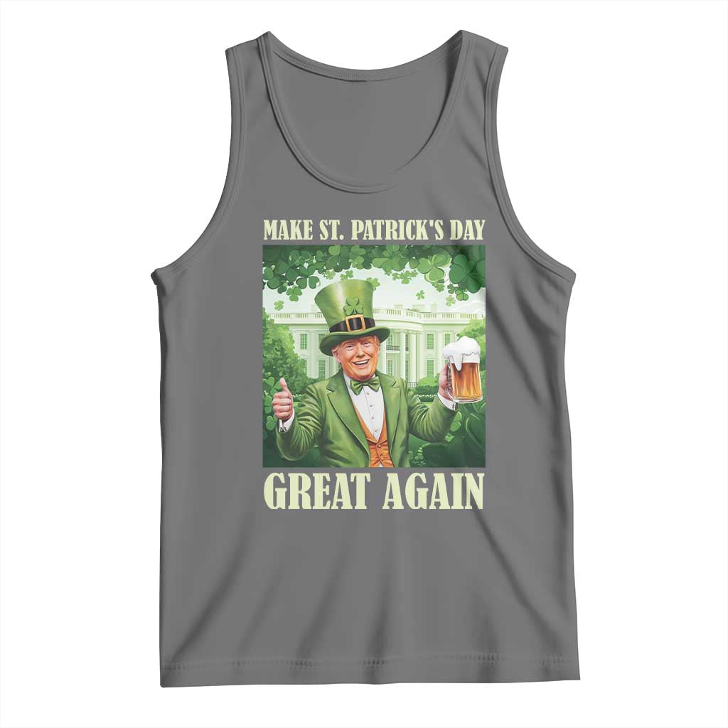 Funny Trump Make St. Patrick's Great Again Tank Top Shamrock Daddy's Home TS09 Black Heather Print Your Wear
