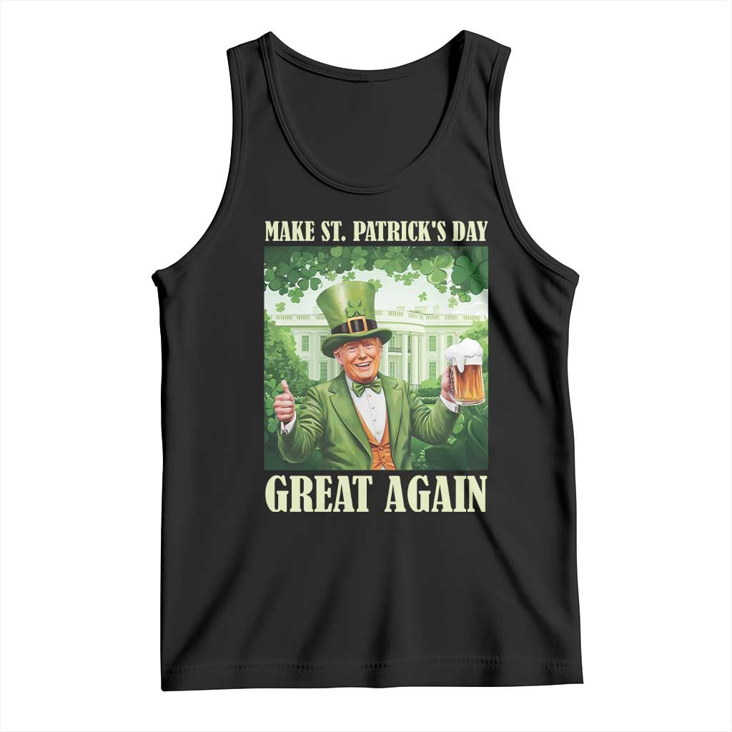 Funny Trump Make St. Patrick's Great Again Tank Top Shamrock Daddy's Home TS09 Black Print Your Wear