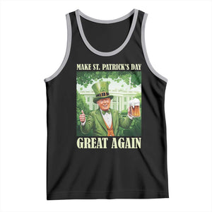 Funny Trump Make St. Patrick's Great Again Tank Top Shamrock Daddy's Home TS09 Black Athletic Heather Print Your Wear