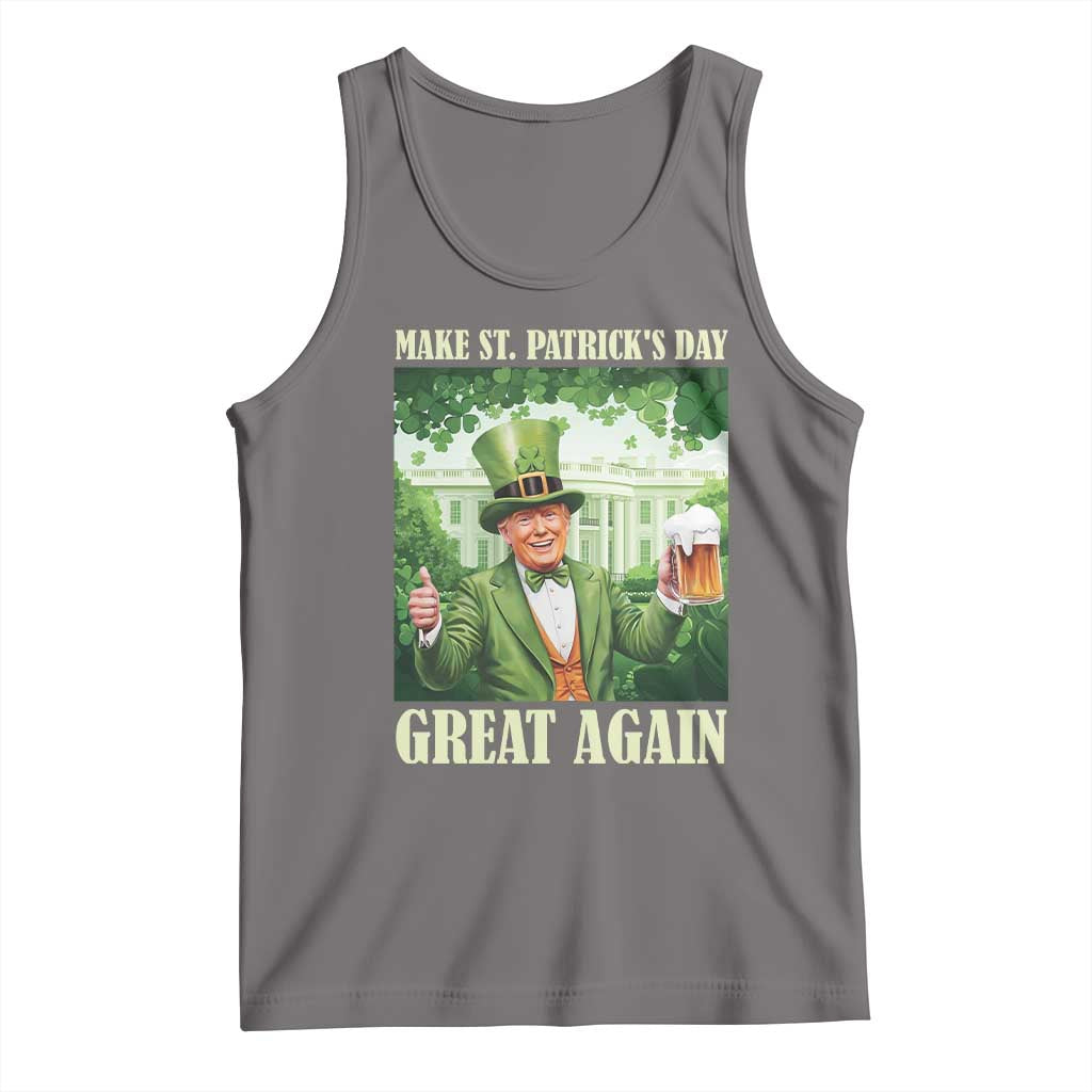 Funny Trump Make St. Patrick's Great Again Tank Top Shamrock Daddy's Home TS09 Deep Heather Print Your Wear