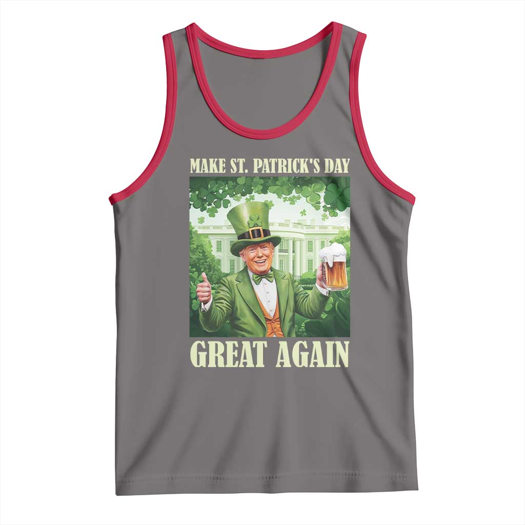 Funny Trump Make St. Patrick's Great Again Tank Top Shamrock Daddy's Home TS09 Deep Heather Red Print Your Wear