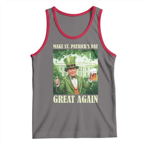 Funny Trump Make St. Patrick's Great Again Tank Top Shamrock Daddy's Home TS09 Deep Heather Red Print Your Wear