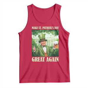 Funny Trump Make St. Patrick's Great Again Tank Top Shamrock Daddy's Home TS09 Red Print Your Wear