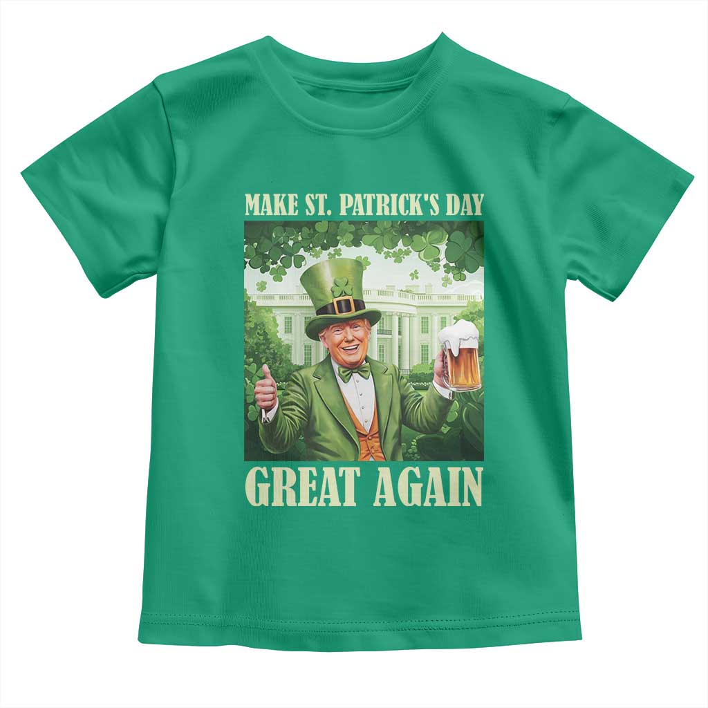 Funny Trump Make St. Patrick's Great Again Toddler T Shirt Shamrock Daddy's Home TS09 Irish Green Print Your Wear