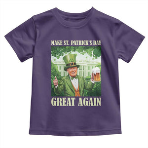 Funny Trump Make St. Patrick's Great Again Toddler T Shirt Shamrock Daddy's Home TS09 Purple Print Your Wear